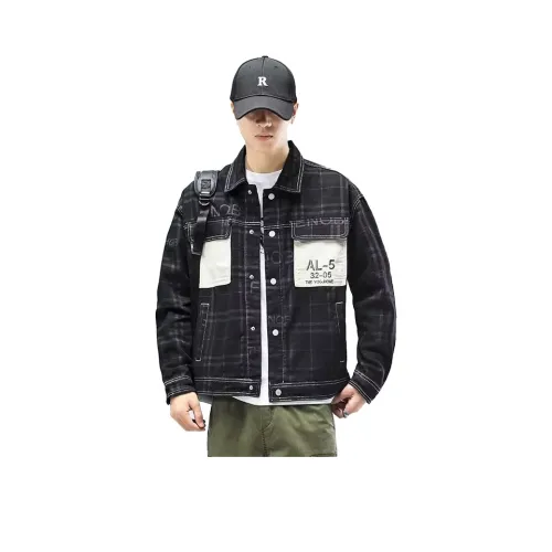 TAIZILONG Черный Мужской Джинсовый Куртка