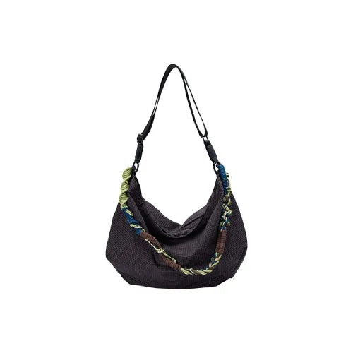 URBAN REVIVO Ткань Сумка через плечо Стандартная Мужская Темно-коричневый Клетка