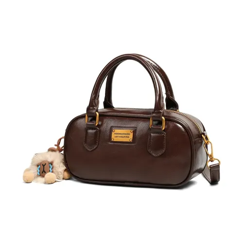 PT'SON Сумка из синтетической кожи Boston Сумка на одно плечо Женская Кофейного Черного цвета