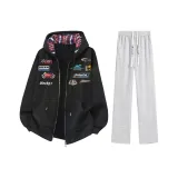 Чёрный топ + серые штаны Фотиния