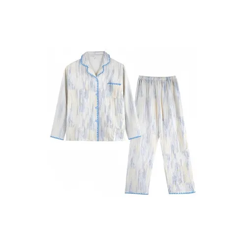 MIMOSA CHUR Синий Edge Синий узор Женские Пижамные комплекты