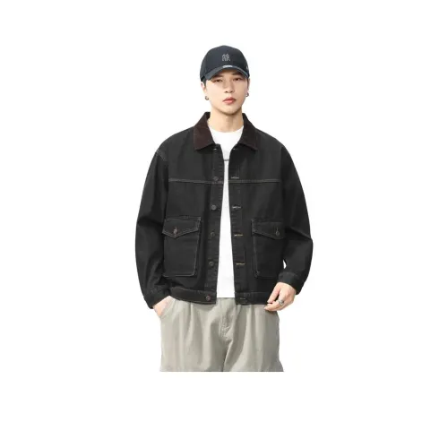 LEIGHZ Синий Черный Унисекс Джинсовые Куртки