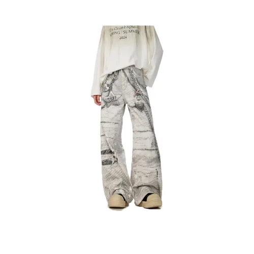 BAOZAN Цифровой с принтом Унисекс Джинсы