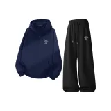 Темно-синий Синий (Ma Grass Line Cat Логотип на груди) + Черный (Ma Grass Line Cat Логотип на штанах)