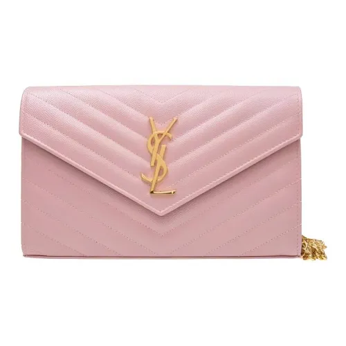 SAINT LAURENT Коровья кожа Цепочка Кошелек Сумка-конверт Сумка через плечо Сумка на плечо Женская Розовая