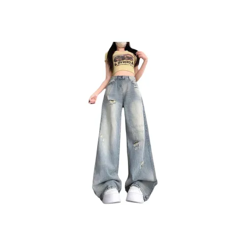 UOOHE Винтажный Светлый Женские Джинсы