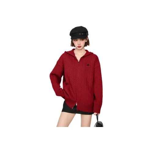 Princess Berdele Трикотаж Двойной Кардиган с Застежками Утолщенный Зодиакальный Год Женские