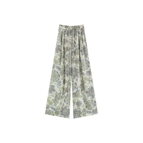 REMOULD Зеленый цветочный женские повседневные брюки