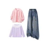 Однотонный Розовый + Однотонный Джинсовый Синий + Однотонный Таро Фиолетовый