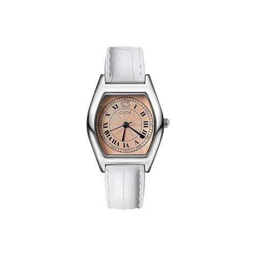 CILOA Кварцевый механизм ремень из натуральной кожи женские часы циферблат цвета кофе