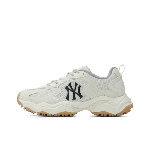 Mlb Base Logo New York Yankees Дышащий Легкий Увеличение Высоты Низкий Топ Толстая подошва Кроссовки Унисекс Айвори Белый