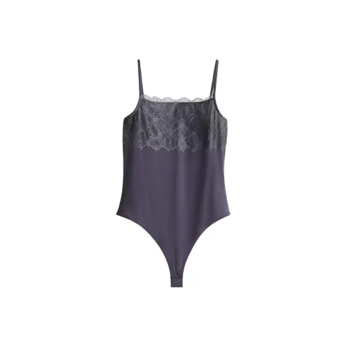 H M Темно-серый фиолетовый женский боди