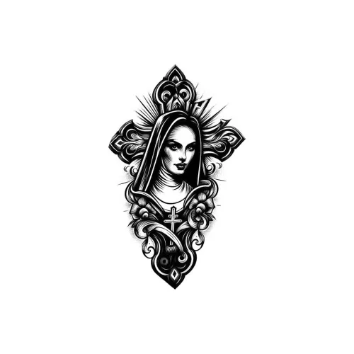 LIEJI Nuns Крест Травяной Tattoo Наклейка