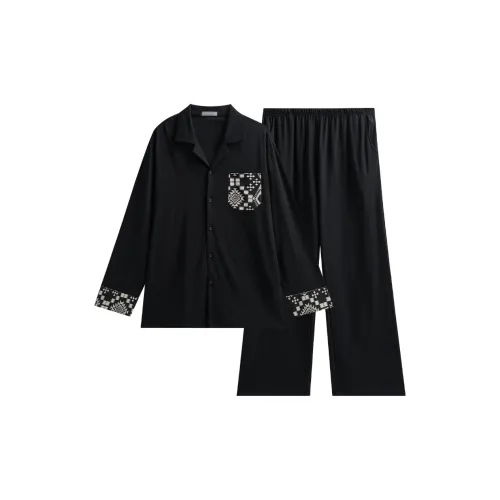 Same Language Пижамный комплект Мужской Wabi Sabi Черный · Геометрический узор