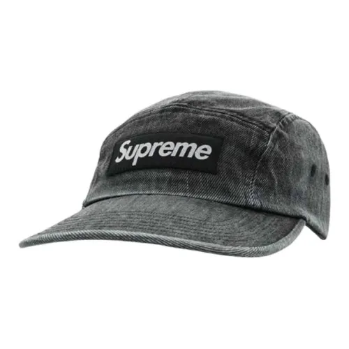 Supreme Покрытый хлопок джинсовые кепки унисекс черный
