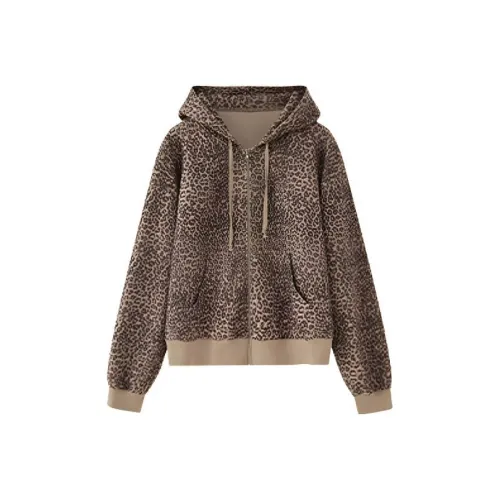 GEZITAI Леопардовый принт Женские Свитшоты
