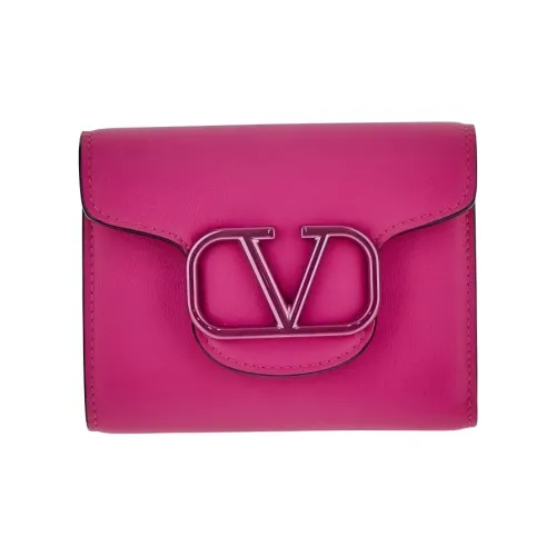 Valentino Кожа Кошелек Женский Фуксия