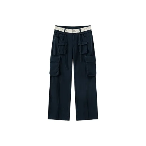 CHUU Темно-синие женские повседневные штаны