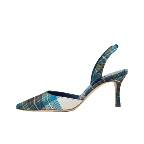 MANOLO BLAHNIK Carolyne Узкий каблук Высокие каблуки 7 см Женские Синий