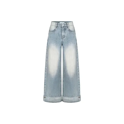 Umoumo Светло-синие женские джинсы