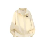 [Half-Zipper Sweatshirt] Светлый бежевый (Логотип на груди "Рассвет гор" Tb)