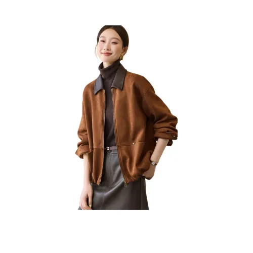 MOHANYIMEI Ореховая скорлупа Коричневый Женский Куртка