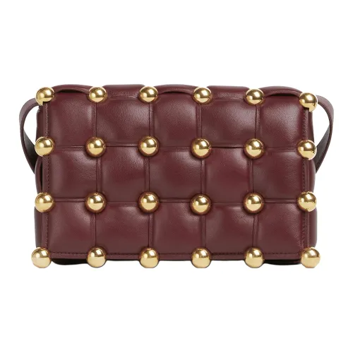 Bottega Veneta Cassette Овечья кожа Сумка через плечо Женская Бордовый