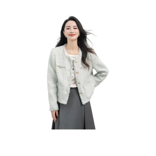 XIAFANNI Светло-синий Женский Короткий Пальто