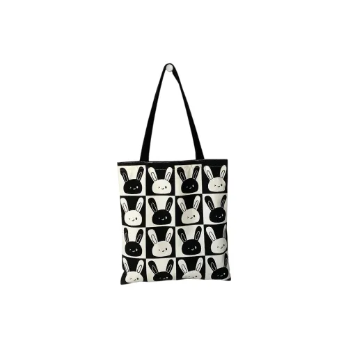 BEAUTIFUL AND CHARMING Черный Белый Кролик Холщовая Сумка Повседневная Сумка Переносная Сумка для Хранения