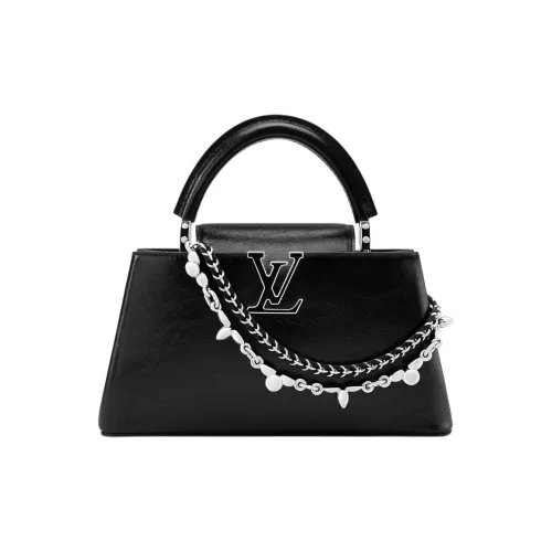 LOUIS VUITTON Capucines Логотип Сумка Маленькая Женская Черная