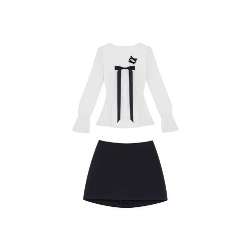 Icicofficial Белый комплект женский юбка и топ