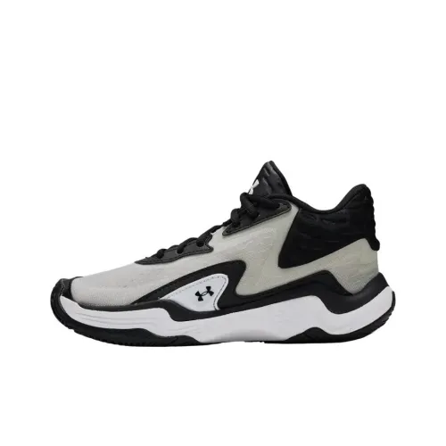 Under Armour Spawn 7 MID Баскетбольные кроссовки Топ Унисекс Черный Белый