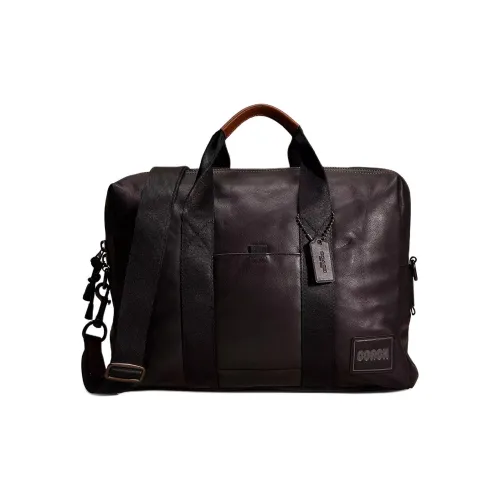 COACH Pacer Кожа Ноутбук Сумка Большая Мужская Черная и Медная