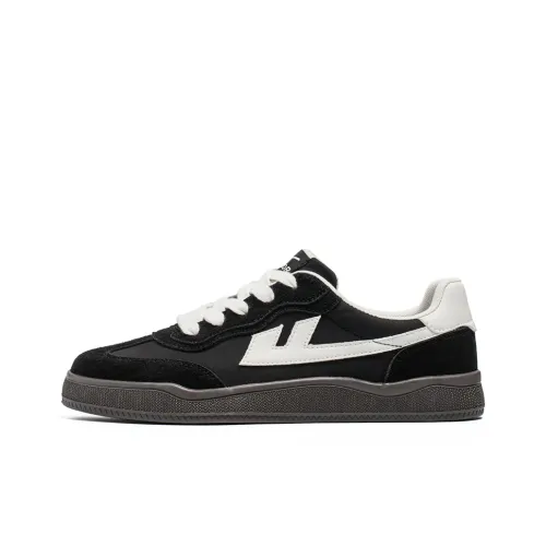 Warrior Покрытие Slip-Resistant Abrasion-Resistant Lightweight Breathable Low-Top Skateboard Shoes Men's Black White