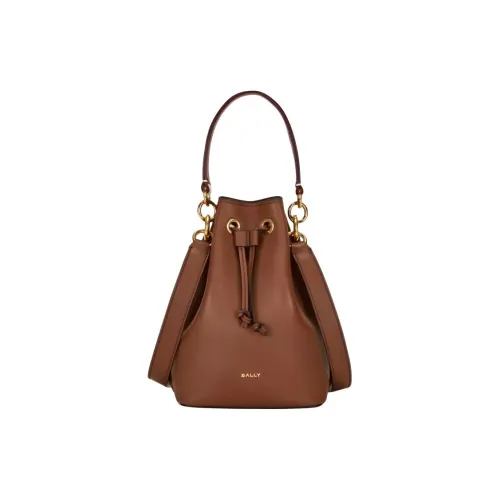 BALLY Code Корова Кожа Ведрообразная Сумка Женская Коричневая