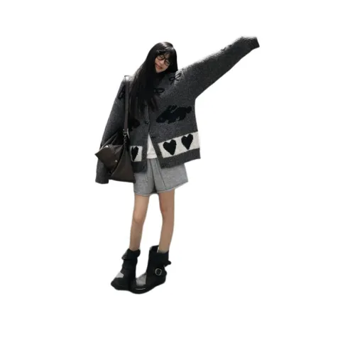 REMOULD Темно-серый Пэчворк Женская Трикотаж