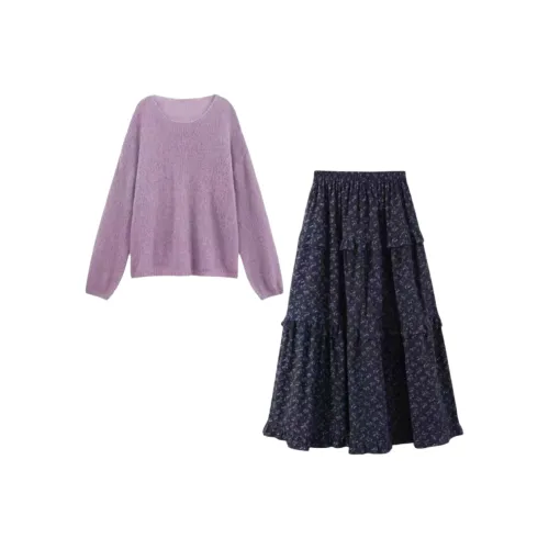 POPO.INFO Фиолетовый Женские Комплекты с Юбкой