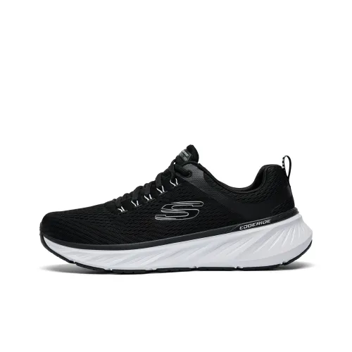 Skechers Edgeride Износостойкий Дышащий Низкий Топ Повседневная Обувь Мужская Черный Белый