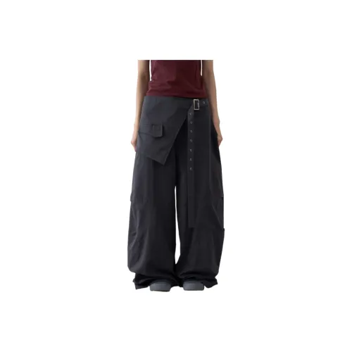 LOWEAR Обмотка Ремень Хлопок Широкие Брюки Повседневные Брюки Женские