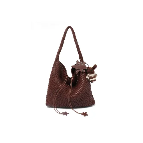 MZ HOUGE ПУ (полиуретан) Сумка через плечо Большая Женская Кофейного цвета