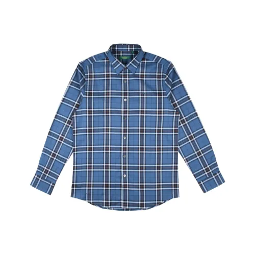 Raidy Boer Мужская рубашка в синем клетчатом принте