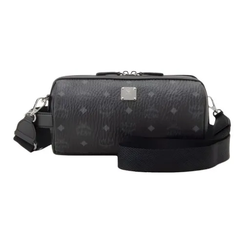 MCM Klassik Visetos Цилиндрическая сумка Сумка Сумка через плечо Сумка через плечо Маленькая Мужская Черная