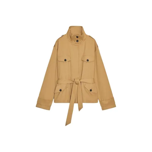 ZARA Средний верблюжий женский тренч