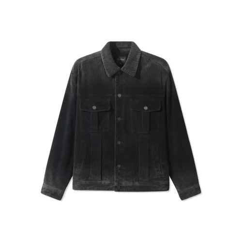 Cabbeen Угольный Черный Градиент Универсальный Мужской Джинсовые Куртки