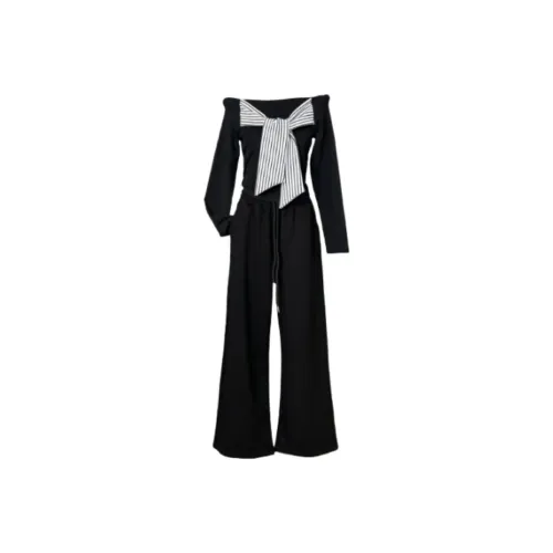 ACJL Эластичный пояс Шнур Повседневные брюки Модный Одежда Комплекты Женские