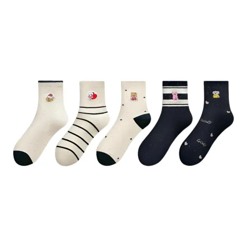 MIIOW 5 пар OF Mash ups Женские MID Носки до икры