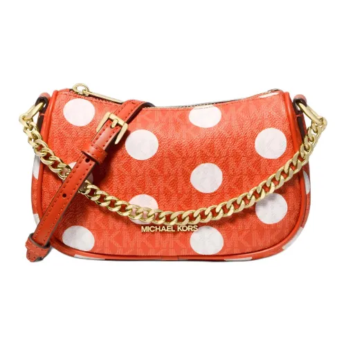 MICHAEL KORS CARMELA Artificial Leather Portable Crossbody Bag Shoulder Bag Small Women Orange Red White MICHAEL KORS CARMELA Искусственная кожа Портативная сумка через плечо маленькая женская оранжево-красная и белая