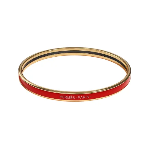 HERMES Эмаль Браслеты Женские Красный Золотой
