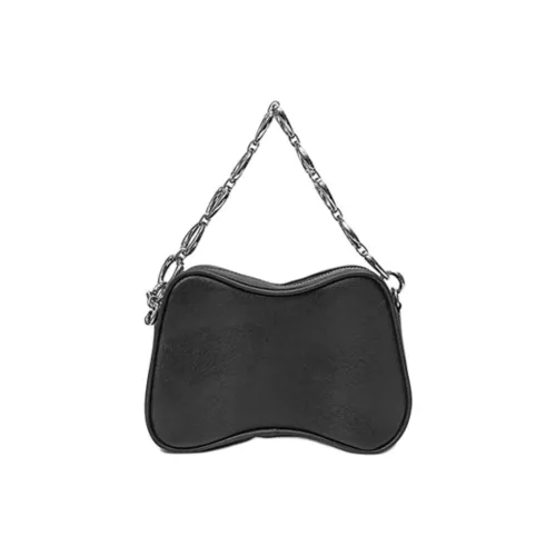 Azzurra Gronchi Коровья кожа Седло Сумка Одно плечо Через плечо Сумка Мини Женские Черный