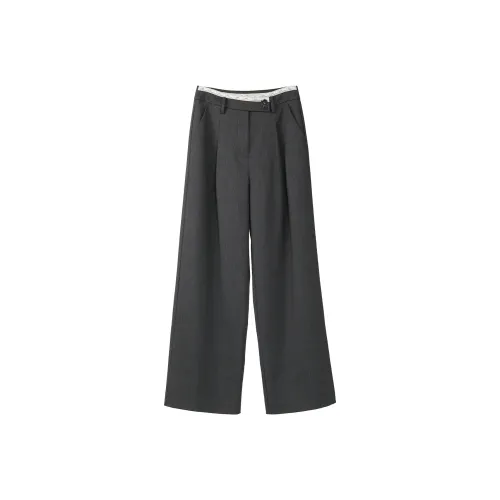 Fstudio Корейский стиль Маленький Элегантность Коммутирование Прямой крой HIGH RISE Повседневные брюки Женские